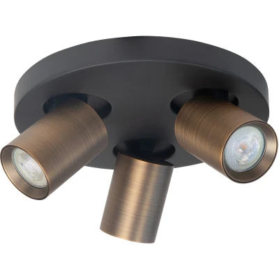 Afbeelding van Opbouwspot Oliver ZwartBrons Metaal Rond GU10 3 voudig ⌀ 25cm