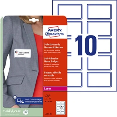 Afbeelding van Avery L4787 20 etiketten 80 x 50 mm, wit