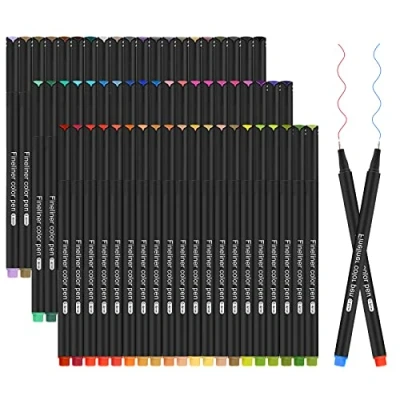 Afbeelding van 60 stuks 0,4 mm fijne punten voor dagboek, schrijven, strips, kleurboeken