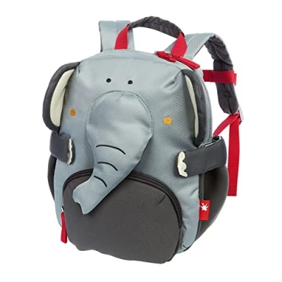 Afbeelding van SIGIKID 25256 Kinderrugzak olifant: robuust, licht, geschikt voor kinderen, kinderdagverblijf, uitstapjes, vrije tijd, kinderen van 2 tot 5 jaar, grijs/olifant 29 x 26 13 cm, 5,2 liter