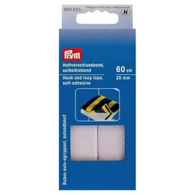 Afbeelding van Prym Klittenband zelfklevend 20 mm wit 60 cm