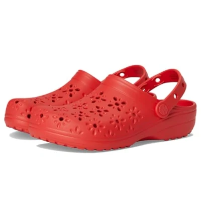 Afbeelding van Crocs Klassieke klompen met bloemensnit voor volwassenen, Kers Rood, 37/38 EU