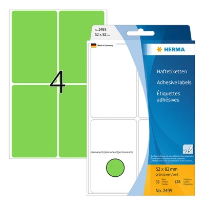 Image de Herma 2495 étiquettes multifonction 52 x 82 mm (128 étiquettes) vert