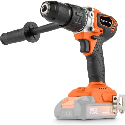 Afbeelding van Dual Power accu klopboormachine POWDP15250 3 in 1: boren hamerboren en schroeven, 20 V boormachine,120 Nm, Links rechts Zonder lader