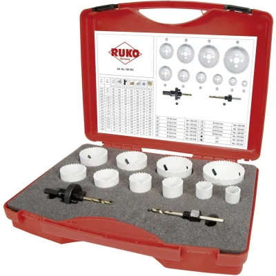 Afbeelding van RUKO 126303 Gatenzaagset 12 delig 19 mm, 22 25 29 35 38 44 51 57 64 mm Kobalt 1 set(s)