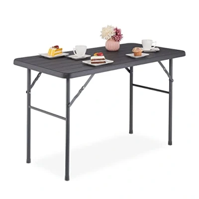 Afbeelding van Relaxdays inklapbare tuintafel eettafel tuin buitentafel kunststof klaptafel buiten