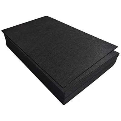 Afbeelding van vilt voor handwerk, 32 stuks viltstof, 17,78 x 28,7 cm, harde viltvellen, naaien, borduurwerk en feestdecoraties (zwart)