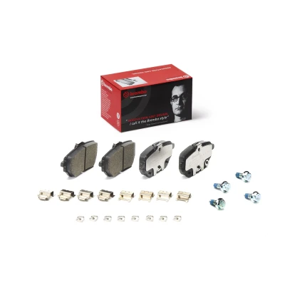 Afbeelding van BREMBO P 83 182 Remblokkenset Met akoestische slijtagewaarschuwing anti kreukplaat, remzadelschroef toebehoren