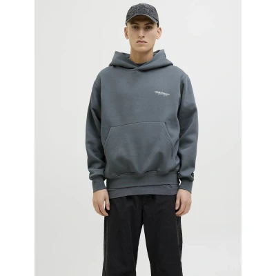 Afbeelding van Jack &amp; Jones Trui Jorislington Back Sweat Hood Sn 12274439 Stormy Weather Mannen Maat XXL