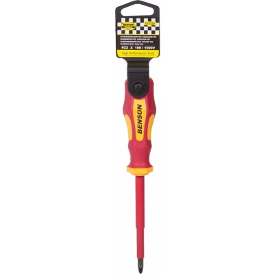 Afbeelding van Benson Schroevendraaier Pozidriv PZ2 x 100 mm Rood Geïsoleerde VDE