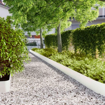 Afbeelding van vidaXL Gazonranden 30 st 20x103 cm koudgewalst staal wit