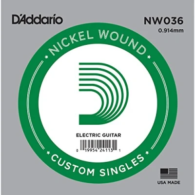 Afbeelding van D&#039;Addario NW036 nikkel omwonden Enkele snaar voor gitaar