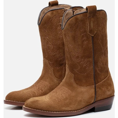 Afbeelding van clic! Cowboy/Bikerlaarzen voor kinderen, Maat: 35, Cognac Veloursleer