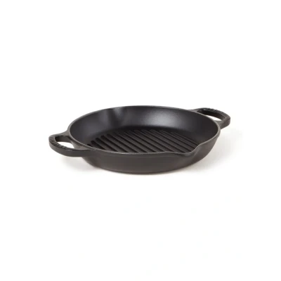 Afbeelding van Le Creuset Gietijzeren Ronde Hoge Grill In Mat Zwart 25cm