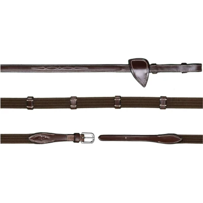 Afbeelding van Dy on 5/8 (16mm) Web Reins With 9 Loops Hunter Collection Brown Maat Pony