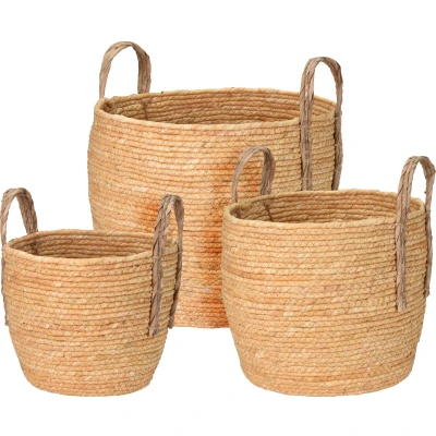 Afbeelding van Mandenset cattail leaf 3 maten