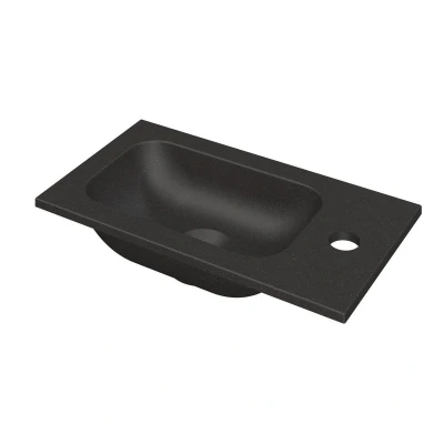 Afbeelding van INK Enter Fontein 40x22x1cm 1 kraangat Quartz zwart Minimalistisch design