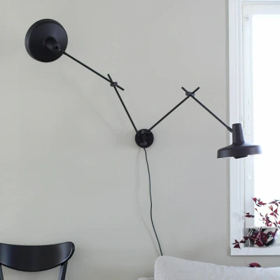 Afbeelding van GRUPA Arigato wandlamp 2 lamps 70cm zwart