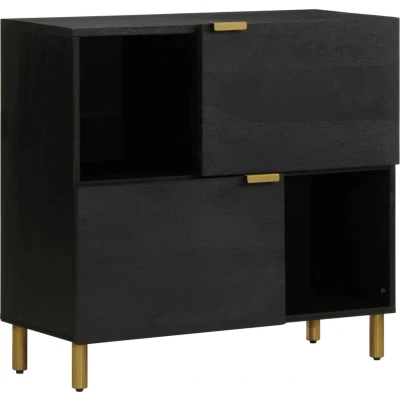 Afbeelding van vidaXL Dressoir 80x33x75 cm bewerkt hout zwart