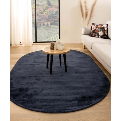 Afbeelding van Viscose Vloerkleed Ovaal Glamour Marineblauw 200x300 Cm