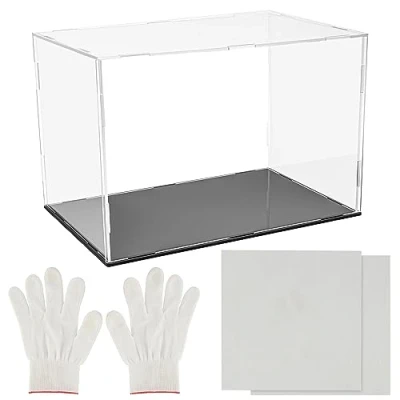 Afbeelding van Belle Vous Rechthoekige Doorzichtige Acryl Display 30 x 20 cm Bescherm en Toon Je Verzameling Speelgoed, Antiek of Juwelen Vitrine