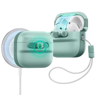 Afbeelding van ESR Halolock Pulse Hoes geschikt voor AirPods 4 (AirPods 4e Generatie) (2024) Magsafe Groen