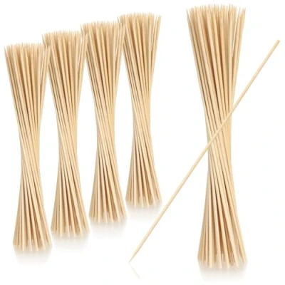 Afbeelding van COM FOUR® 250 x bamboe shashlikspiesen lange houten spiesen voor het lijmen van vlees, groenten en fruit 35 cm grillspiesen huishouden (250 stuks cm)