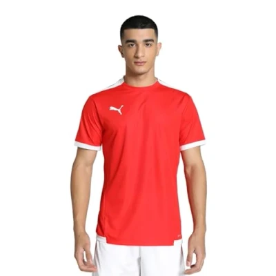 Afbeelding van Puma Teamliga Shirt Korte Mouw Heren Rood / Wit Maat: 3XL