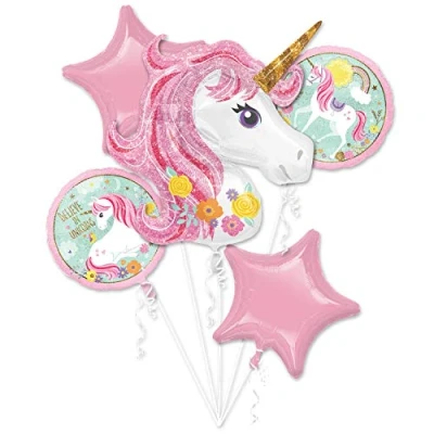 Afbeelding van Ballon Boeket Folie Ballonnen Magical Unicorn 5 delig