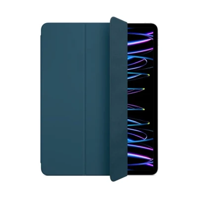 Image de Coque Apple iPad Pro 12.9 (2021) Smart Folio portefeuille Marine Blue Similicuir Housse de tablette