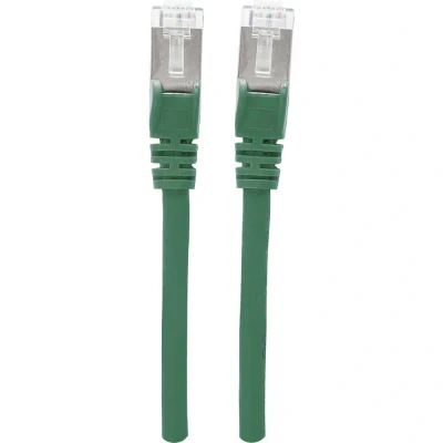 Afbeelding van Intellinet 736886 RJ45 Netwerkkabel, patchkabel CAT 6A S/FTP 10.00 m Groen Folie afscherming, Afscherming gevlochten, Halogeenvrij 1 stuk(s)