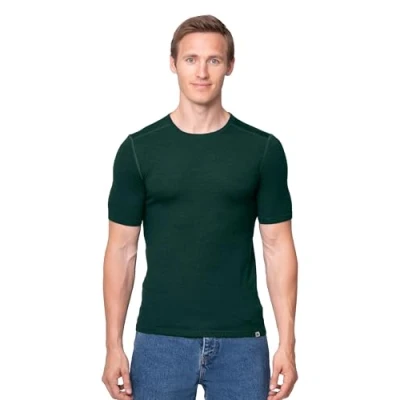 Afbeelding van DANISH ENDURANCE Thermo T Shirt voor Heren van Merino Wol Donkergroen L