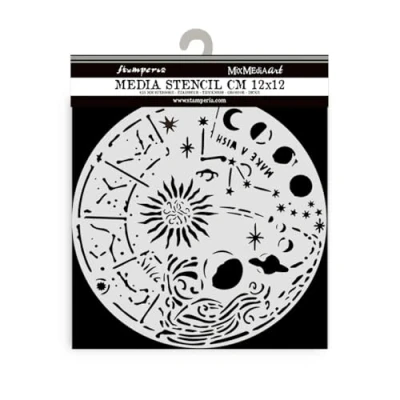 Afbeelding van Stamperia Cosmos Circle Thick Stencil 12x12cm (KSTDS21)