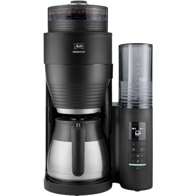 Afbeelding van Melitta AromaFresh Therm Pro X Koffiezetapparaat met molen, filterkoffiezetapparaat thermoskan en afneembaar waterreservoir, voor maximaal 8 kopjes koffie, zwart