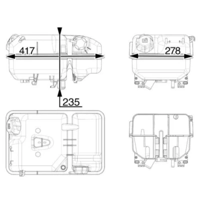 Afbeelding van MAHLE ORIGINAL CRT 237 000P Expansievat Met deksel, Zonder sensor