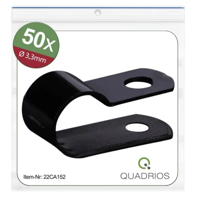 Afbeelding van Quadrios 22CA152 Bevestigingsklem Schroefbaar Bundel Ø (bereik) 3.3 mm (max) Zwart 1 set(s)