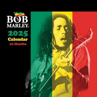 Afbeelding van Officiële vierkante wandkalender 2025 x 30 cm legendarische kunst reggae icoon, 12 maanden planner, perfect voor Marley fans, elegante verzamelaarseditie, ideale decoratie de