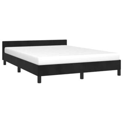 Image de vidaXL Cadre de lit sans matelas noir 140x190 cm velours347569