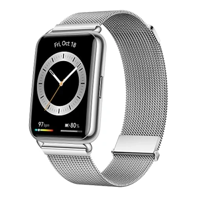 Image de Montre connectée Huawei Watch Fit 2 Elegant bracelet milanais Argent
