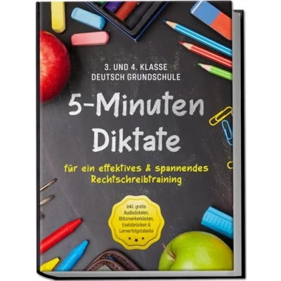 Afbeelding van 5 Minuten Diktate für ein effektives &amp; spannendes Rechtschreibtraining 3. und 4. Klasse Deutsch Grundschule inkl. gratis Audiodateien, Blitzmerkerkästen, Eselsbrücken Lernerfolgstabelle