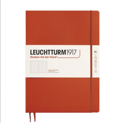 Afbeelding van Leuchtturm notitieboek fox red lined master slim hardcover a4+ 225x315mm
