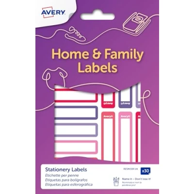 Afbeelding van Klevende etiketten Avery RESMI30F UK Wit Rood 10 x 50 mm (30 Stuks)