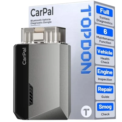 Afbeelding van TOPDON Carpal A OBD2 diagnoseapparaat voor alle OBDII Bluetooth voertuigen, diagnosegereedschap systemen, 6 services, reset AutoVIN Smog Check, reparatiehandleiding en inspectie van de