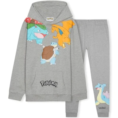 Afbeelding van Pokemon Trainingspak voor jongens, comfortabele loungewear, anime cadeaus grijs.