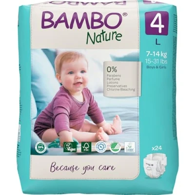 Afbeelding van Bambo Nature luiers maat 4 L (7 tot 14 kg) 24 stuks