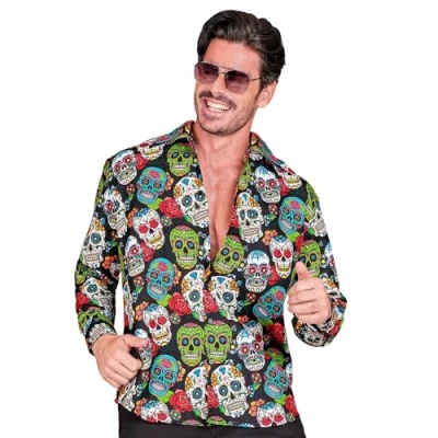 Afbeelding van Widmann Spaans &amp; Mexicaans Kostuum Dag Van De Doden Miguel Overhemd Man Multicolor Large / XL Carnavalskleding Verkleedkleding