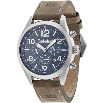 Afbeelding van Timberland Bruine Leren Horloge Met Kalenderfuncties