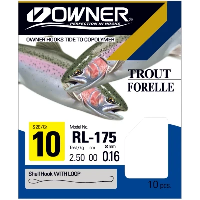 Afbeelding van Owner RL 175 Forelle Onderlijn #12 (1.50m) (10 Stuks) Forel onderlijnen