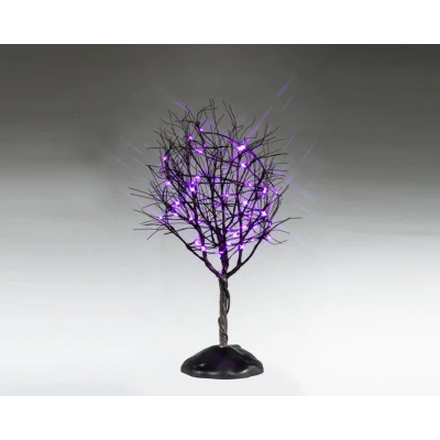 Afbeelding van Lemax dry tree with purple lights Spooky Town 2025