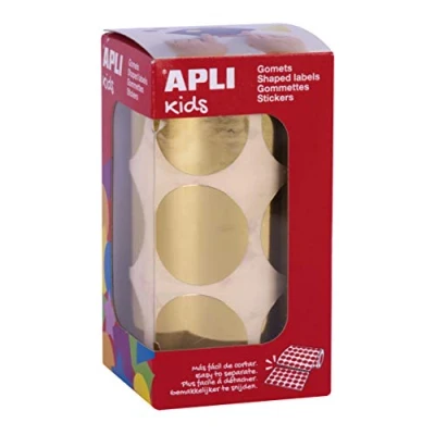 Afbeelding van APLI Kids Rol ronde stickers Ø 33 mm metallic goud 18481